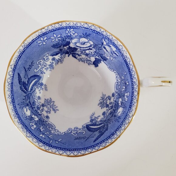 Vintage Old Chelsea Royal Stafford Bone China Cup Blue White - Picture 3 of 8